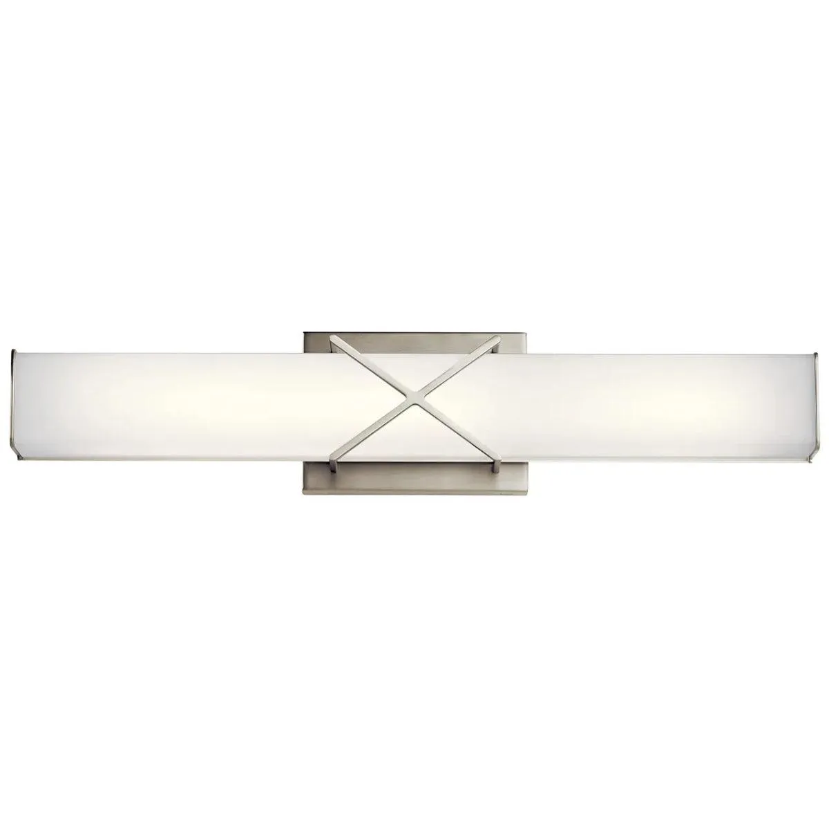 Trinsic 22 In 2-Lights LED Bathroom vanity Light With Clear Satin Etched Glass, Brushed Nickel Finish