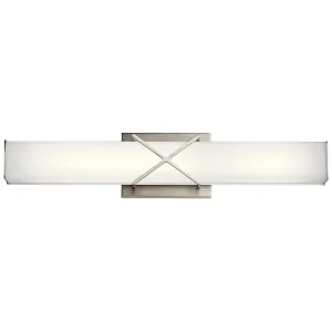 Trinsic 22 In 2-Lights LED Bathroom vanity Light With Clear Satin Etched Glass, Brushed Nickel Finish