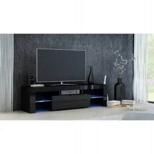 TV STAND DACO 140CM BLACK / BLACK GLOSS