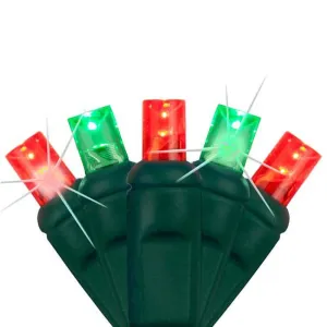 valiant SoftTwinkle LED Multi-Color Christmas Mini Twinkle Lights, 50 Lights, 17 ft, Green Wire, Connectable Red/Green