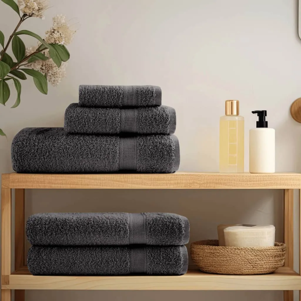 vidaXL 12 Piece Premium Towel Set SOLUND Anthracite 600 gsm - Ultra Soft, 100% Cotton Towels