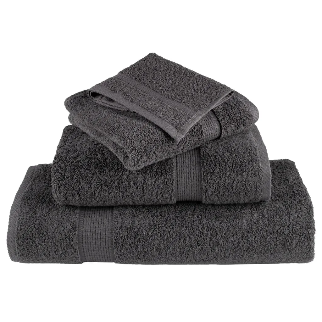 vidaXL 12 Piece Premium Towel Set SOLUND Anthracite 600 gsm - Ultra Soft, 100% Cotton Towels