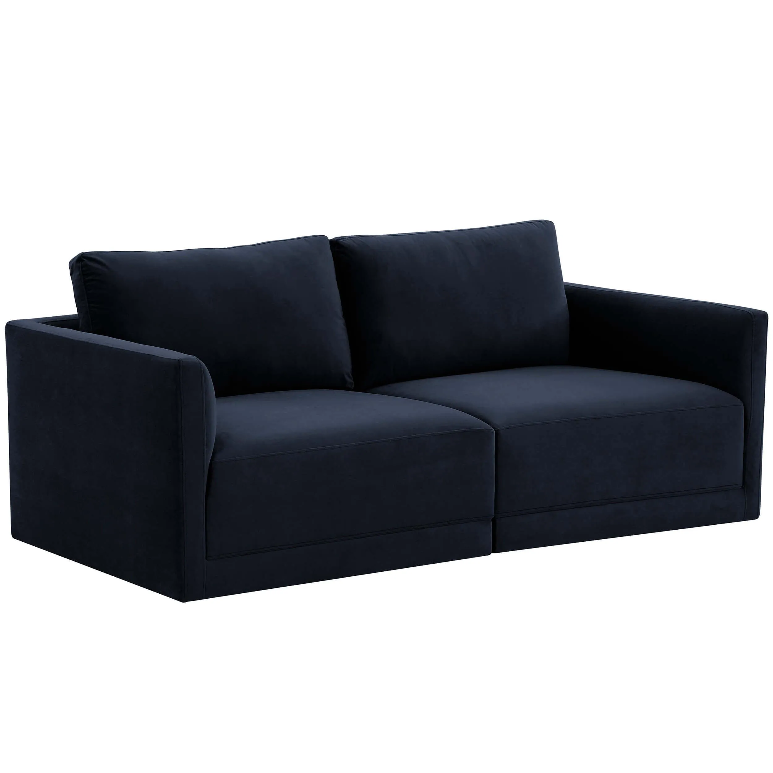 Willow 2 Piece Modular Loveseat, Navy