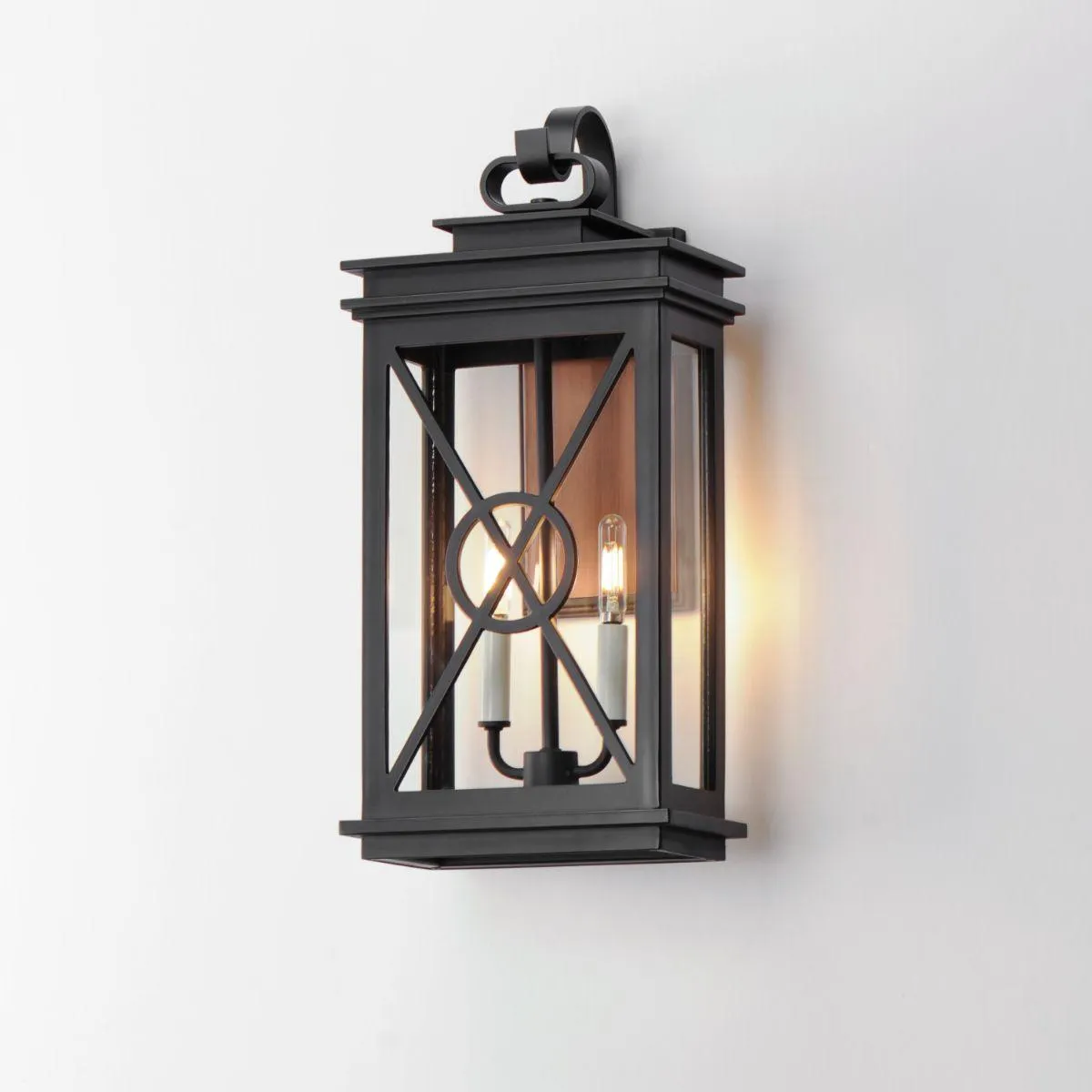 Yorktown 22 in. 2 Lights Light Black & Copper Finish