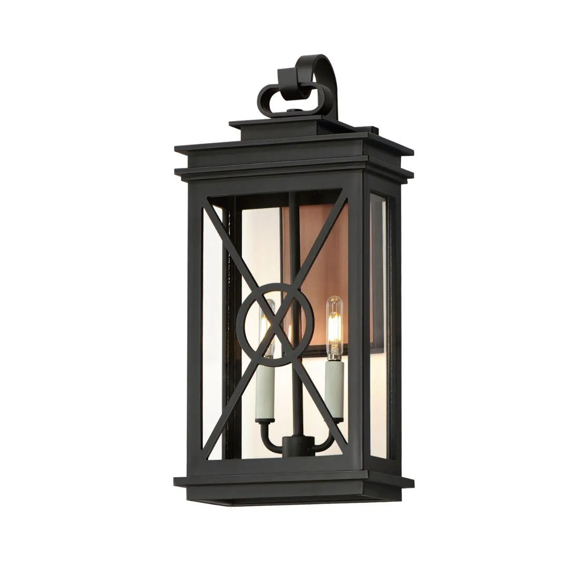 Yorktown 22 in. 2 Lights Light Black & Copper Finish