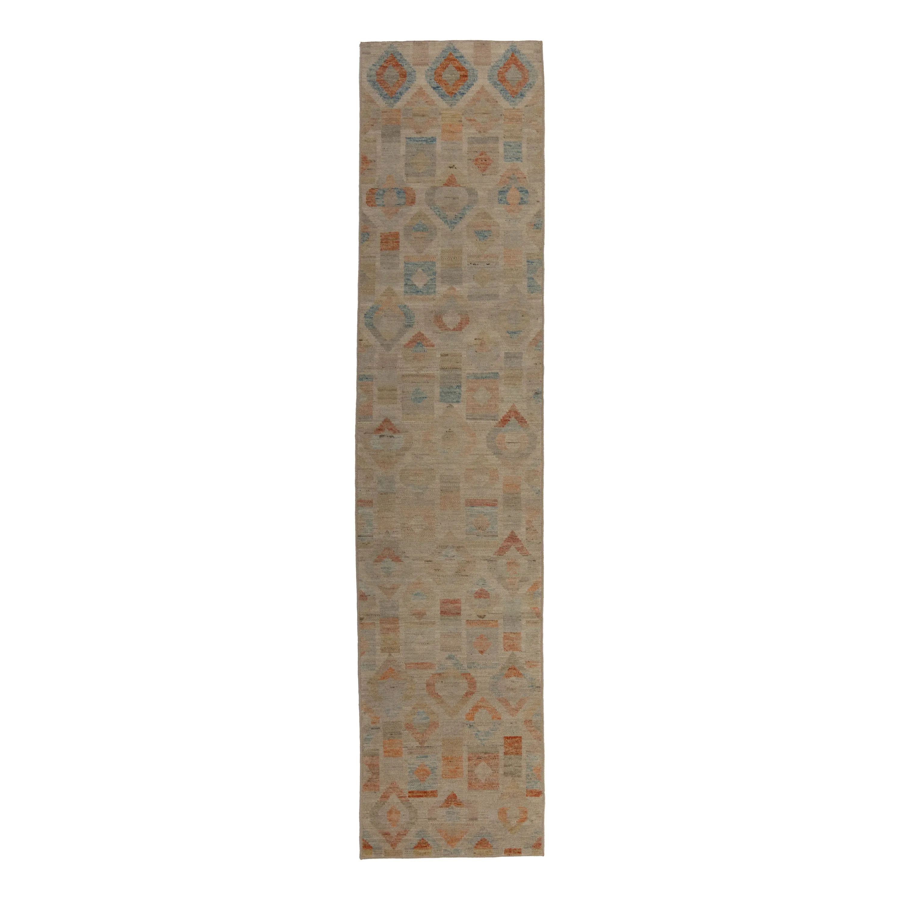 Zameen Patterned Modern Wool Rug - 2'9" x 12'9"